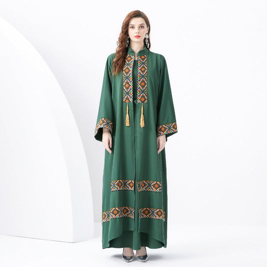 Dress for Women – Long and Loose Fit – Bohemian Style – Ethnic Details with Tassels