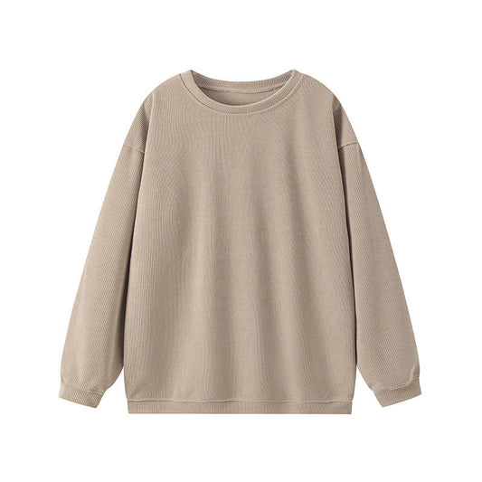 Women's Sweater – Ribbed Knit – Relaxed Fit – Round Neck – Long Sleeves