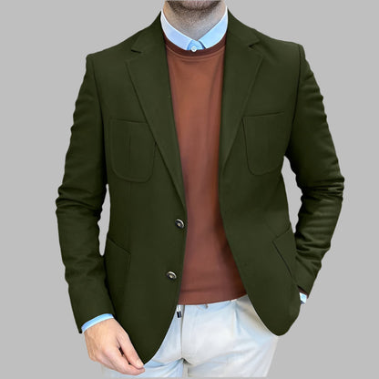 Men's Blazer – Tailored Fit – Wool Blend – Double-Breasted – Notch Lapel
