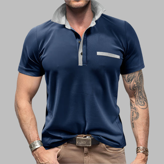 Men's Pique Shirt – Slim Fit – Cotton Blend – Modern Collar – Chest Pocket