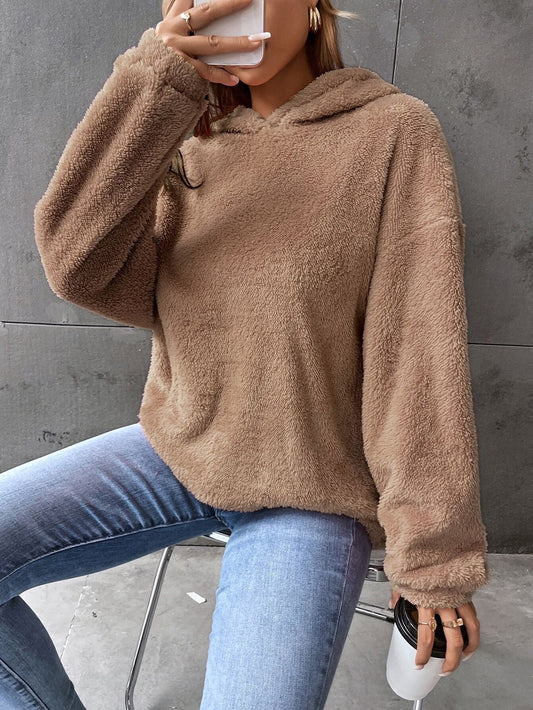 Women's Hoodie – Fleece – Oversized Fit – Short Length – Long Sleeves
