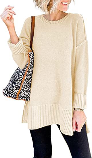Women's Sweater – Oversized Fit – Knitted Texture – Long Model – Relaxed Style