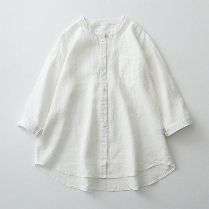 Women's Shirt – Oversized Fit – Natural Fibers – 3/4 Sleeves – Button Closure