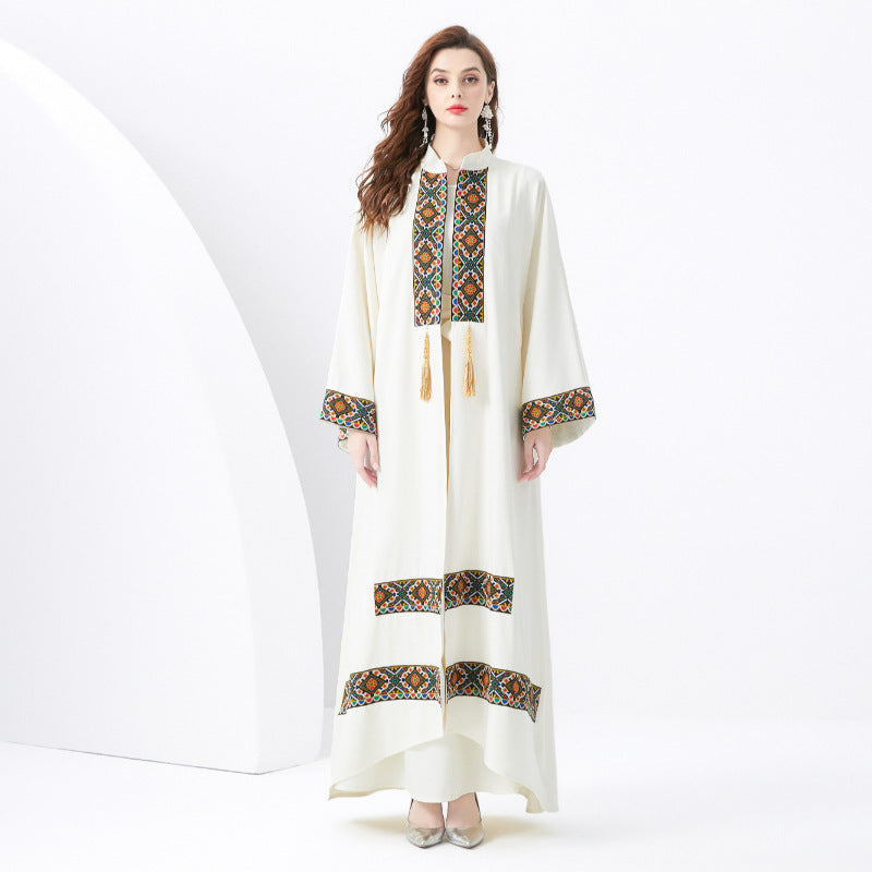 Dress for Women – Long and Loose Fit – Bohemian Style – Ethnic Details with Tassels