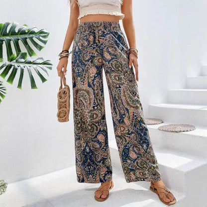 Women's Pants with Wide Legs – Elastic Waist – Breathable Fabric – Relaxed Fit