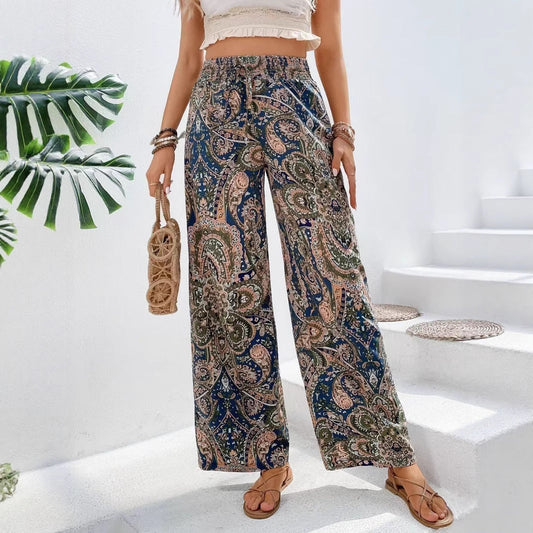Women's Pants with Wide Legs – Elastic Waist – Breathable Fabric – Relaxed Fit