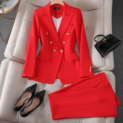 Women's Pantsuit – Tailored Cut – Double-Breasted Blazer – Custom Fit