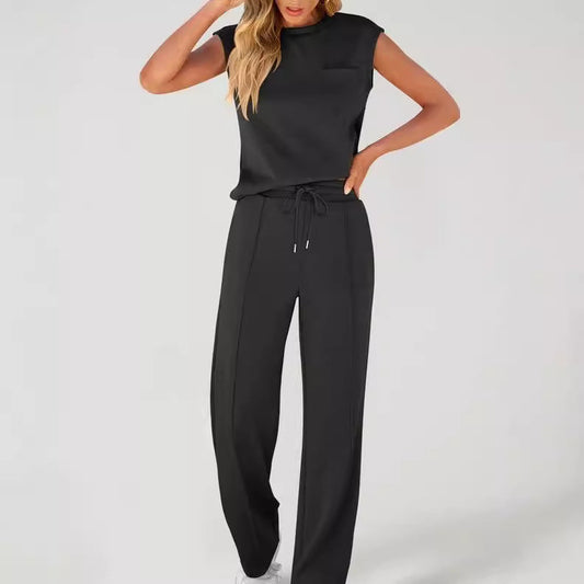 Women's Two-Piece Set – Sleeveless Top – Relaxed Fit – Breathable Lightweight Fabric