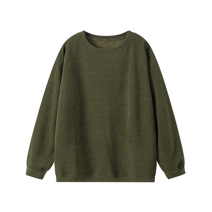 Women's Sweater – Ribbed Knit – Relaxed Fit – Round Neck – Long Sleeves