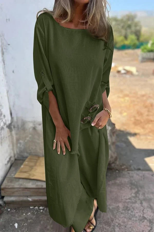 Dress for Women – Oversized Fit – Soft Cotton Feel – Buttons on the Side
