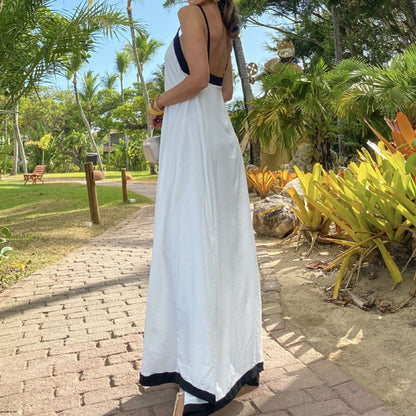 Dress for Women – Maxi Length – Loose Fit – Thin Straps – Light and Airy Fabric