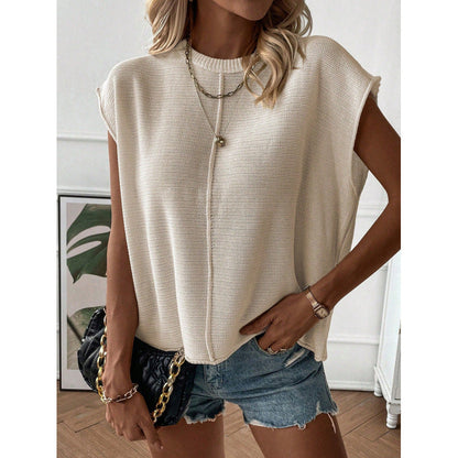 Women's Sweaters – Soft Knit – Relaxed Fit – Dropped Shoulders – Ribbed Neckline