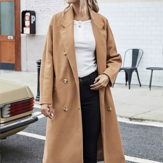 Women's Coat – Wool – Mid-Length – Double-Breasted – Relaxed Fit