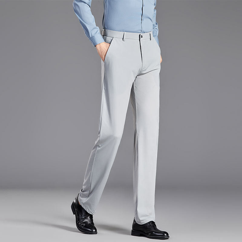 Men's Trousers – Dress Pants – Slim Fit – Silk Blend – Wrinkle-Free – Straight Leg