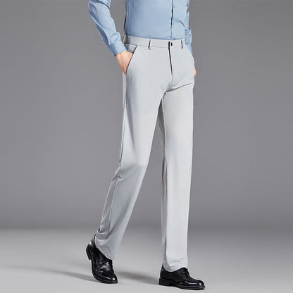 Men's Trousers – Dress Pants – Slim Fit – Silk Blend – Wrinkle-Free – Straight Leg