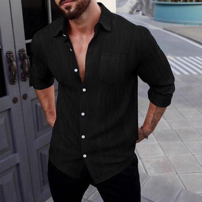 Men's Shirt – Slim Fit – Cotton Blend – Classic Collar – Chest Pocket