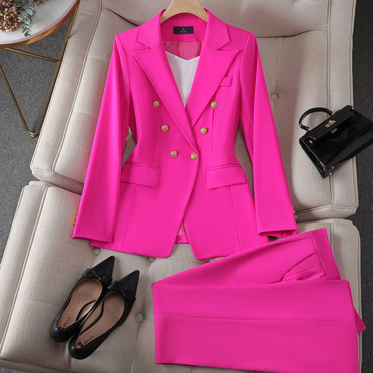 Women's Pantsuit – Tailored Cut – Double-Breasted Blazer – Custom Fit
