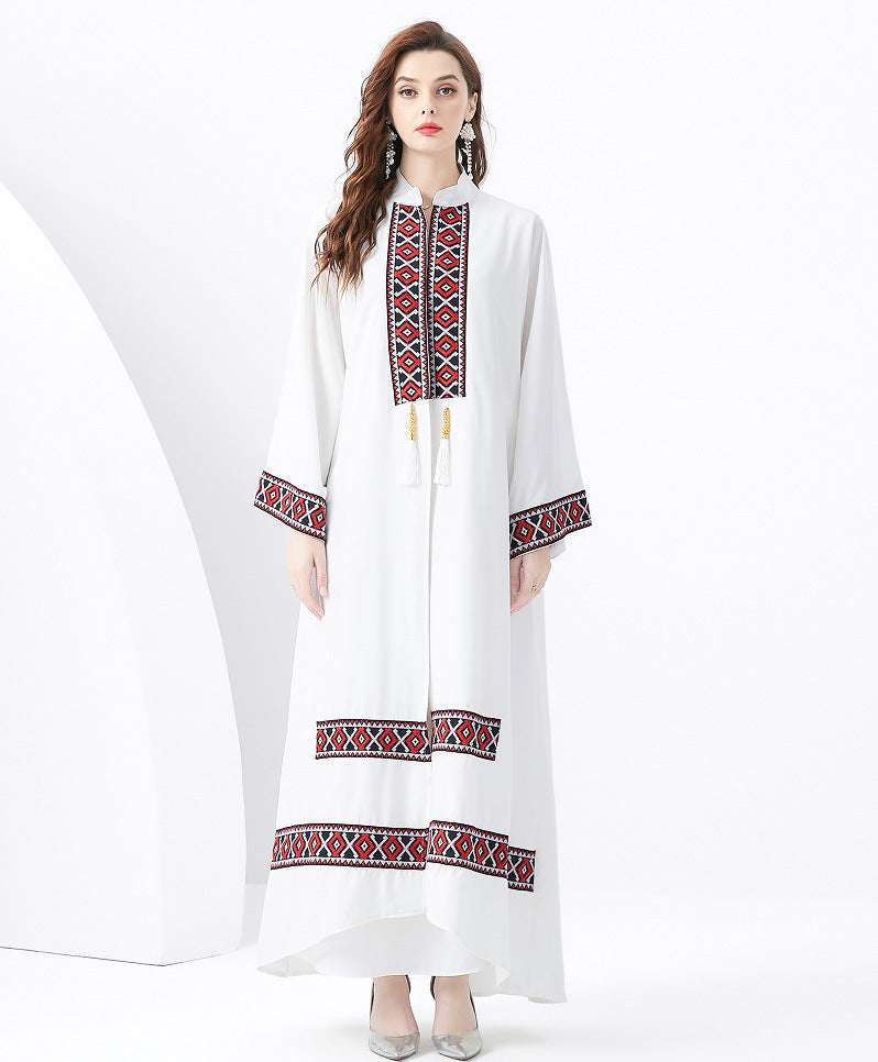 Dress for Women – Long and Loose Fit – Bohemian Style – Ethnic Details with Tassels