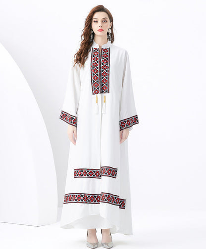 Dress for Women – Long and Loose Fit – Bohemian Style – Ethnic Details with Tassels