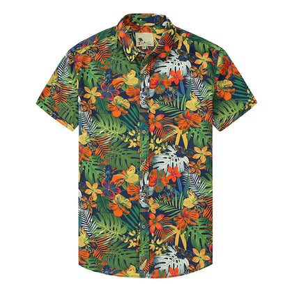Men's Shirt – Hawaiian Shirt – Short Sleeve – Breathable Cotton – Casual Button Closure