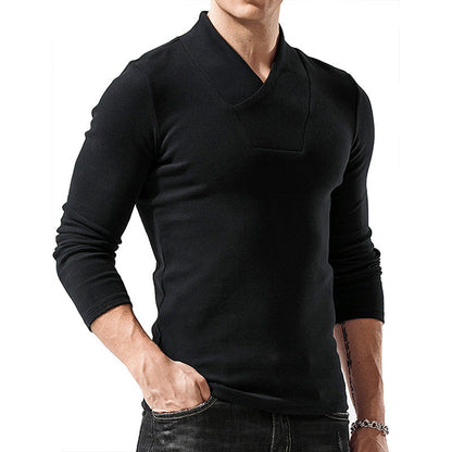 Men's Sweater – Slim Fit – Wool – Asymmetric Collar – Minimalist Design