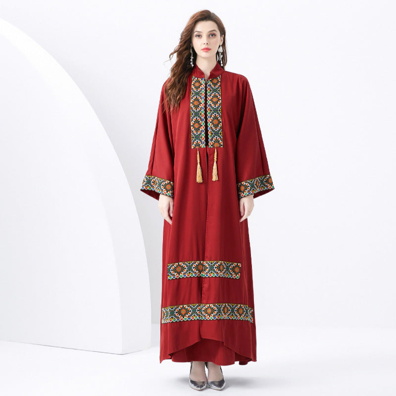 Dress for Women – Long and Loose Fit – Bohemian Style – Ethnic Details with Tassels
