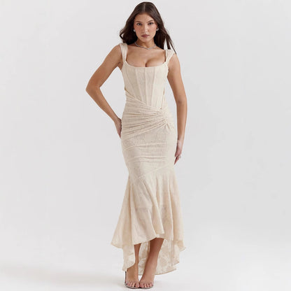 Dress for Women – Mermaid Cut – Satin-like Fabric – One Shoulder – Ruched Waist