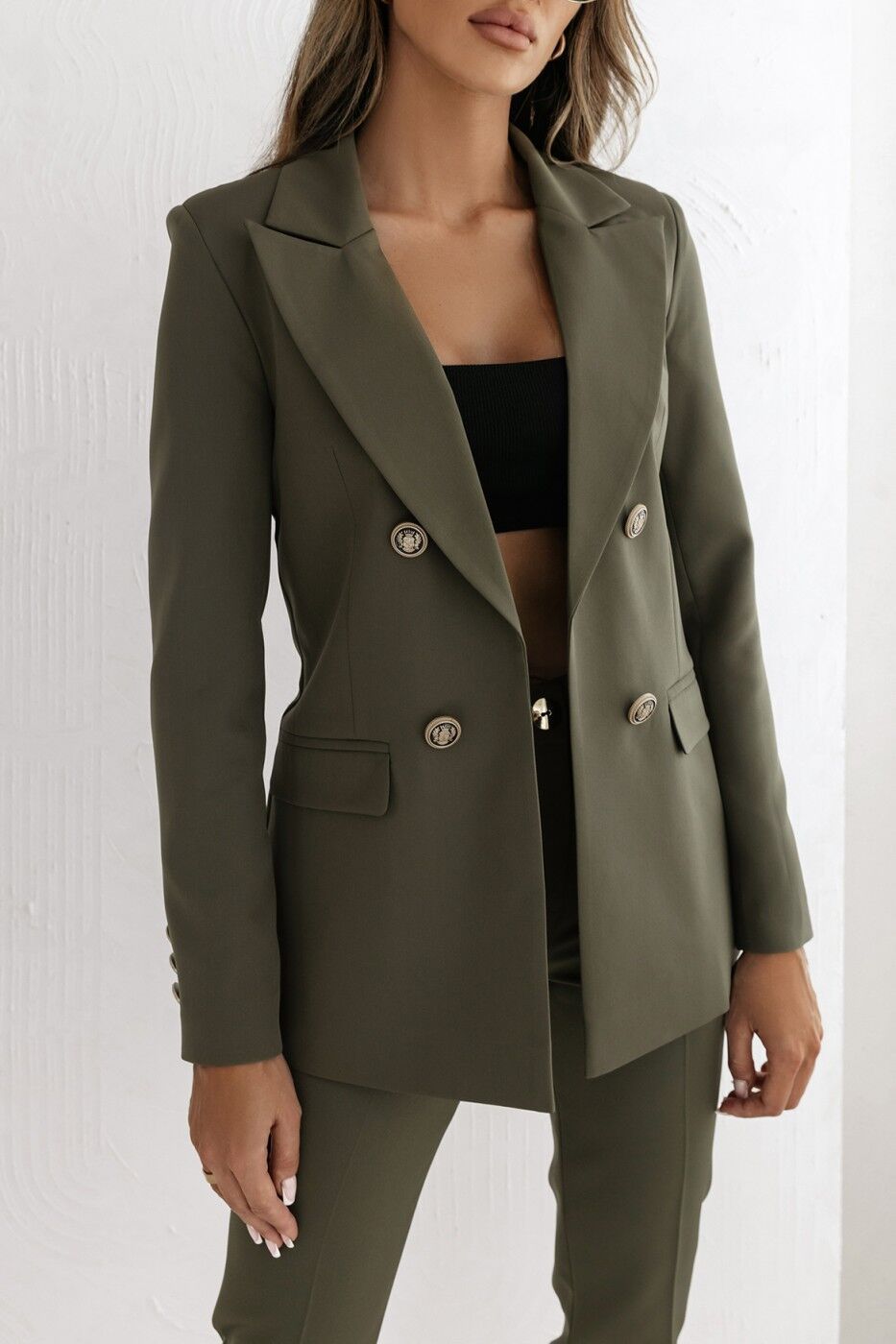 Women's Blazer – Tailored Fit – Double-Breasted – Wool Blend – Classic Cut