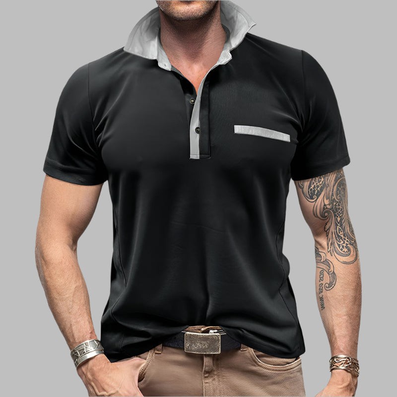 Men's Pique Shirt – Slim Fit – Cotton Blend – Modern Collar – Chest Pocket