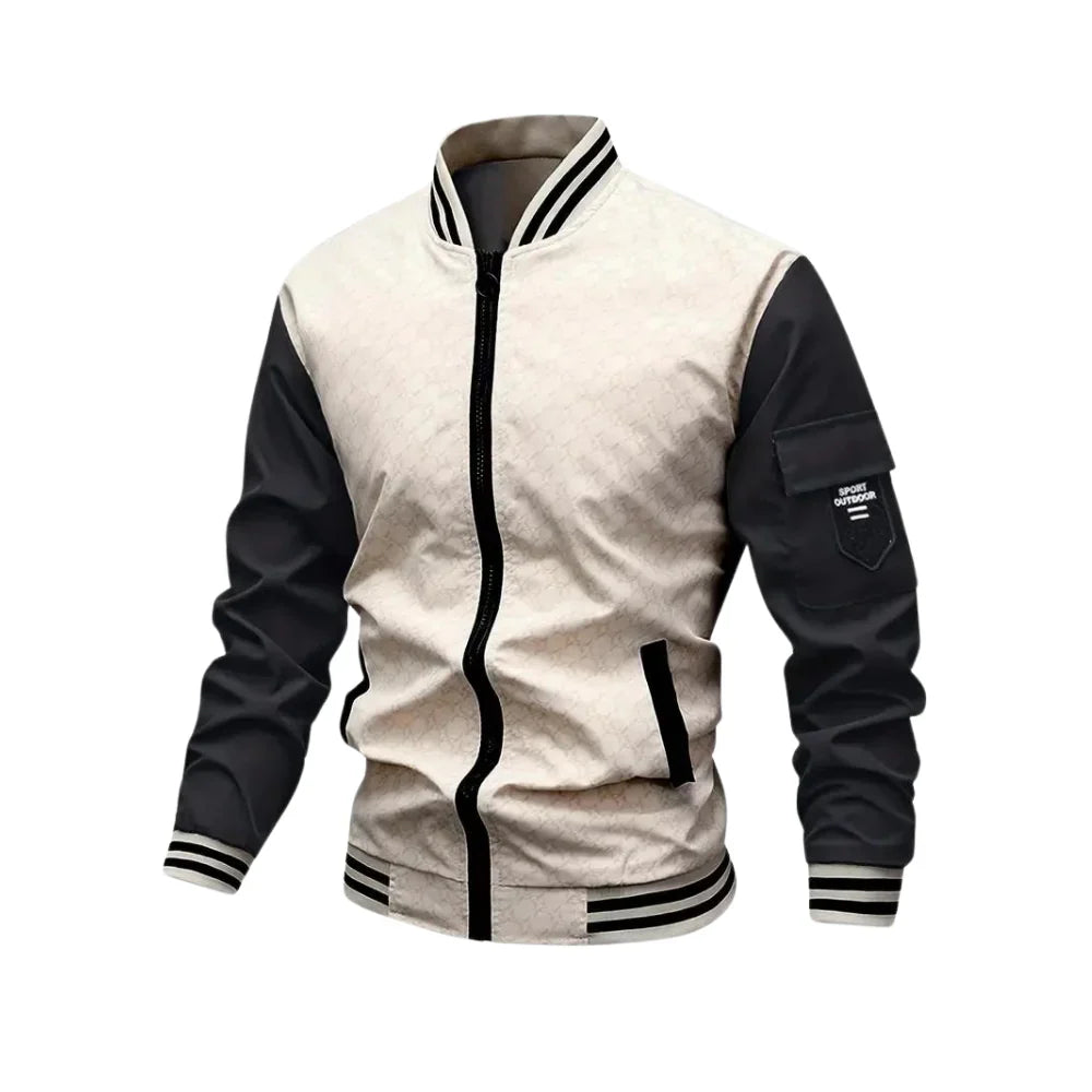 Men's Bomber Jacket – Breathable Blend – Standard Fit – Zipper – Sleeve Pocket