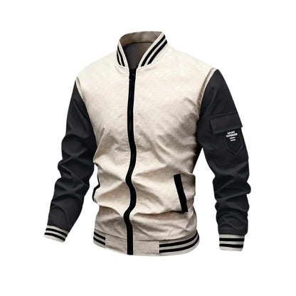 Men's Bomber Jacket – Breathable Blend – Standard Fit – Zipper – Sleeve Pocket