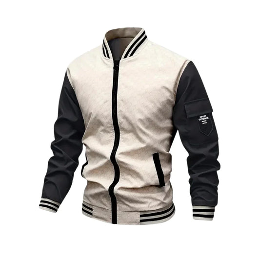 Men's Bomber Jacket – Breathable Blend – Standard Fit – Zipper – Sleeve Pocket