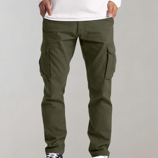 Men's Cargo Pants – Cotton – Regular Fit – Straight Legs – Multi-Pockets
