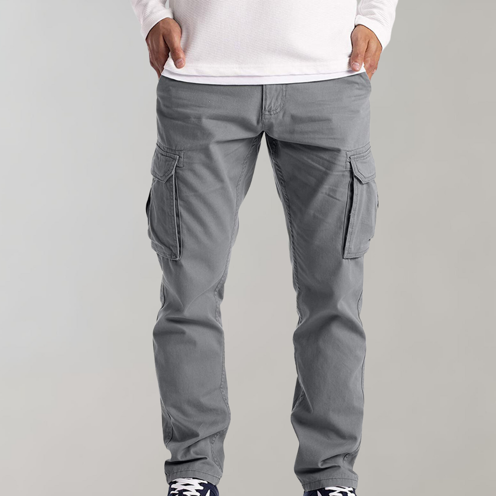 Men's Cargo Pants – Cotton – Regular Fit – Straight Legs – Multi-Pockets