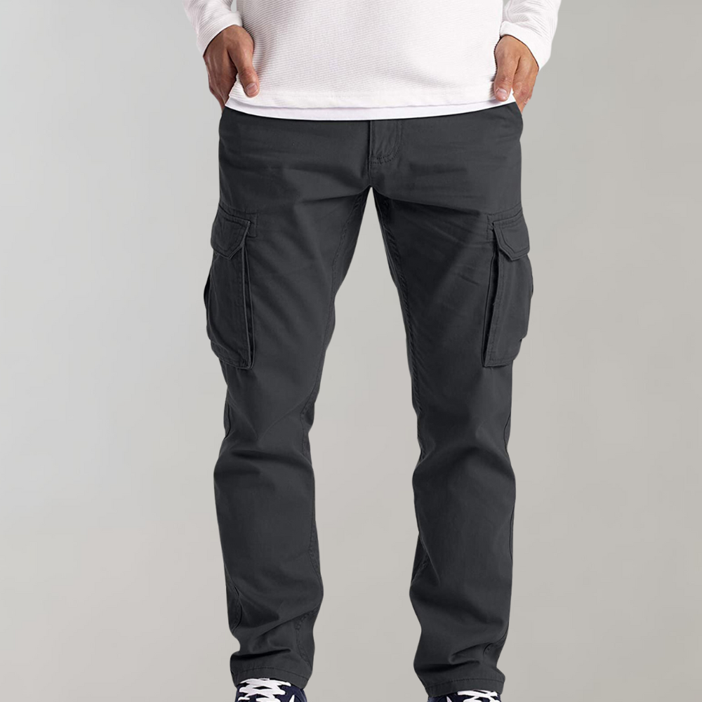 Men's Cargo Pants – Cotton – Regular Fit – Straight Legs – Multi-Pockets