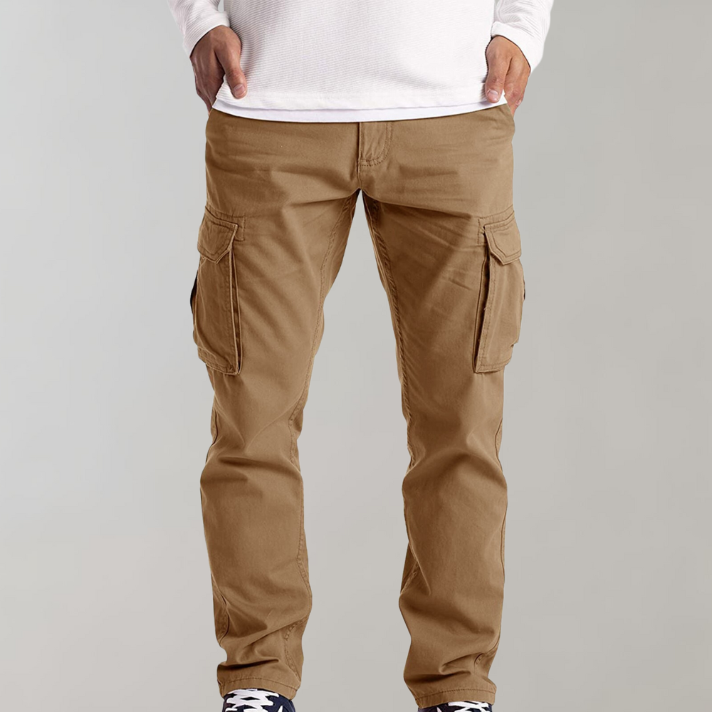 Men's Cargo Pants – Cotton – Regular Fit – Straight Legs – Multi-Pockets