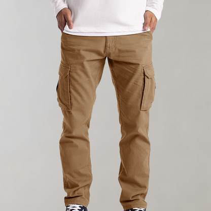 Men's Cargo Pants – Cotton – Regular Fit – Straight Legs – Multi-Pockets