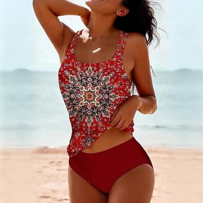 Women's Tankini Set – High Waist – Breathable Stretch – Loose Fit – Supportive Straps