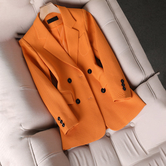 Women's Blazer – Tailored Fit – Double-Breasted – Structured Luxury Fabric – Lapels