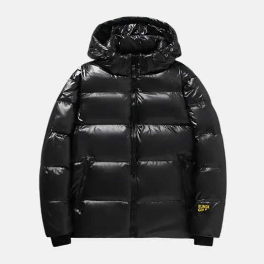 Men's Down Jacket – Regular Fit – Water-Repellent – Hood – Zipper – Ribbed Cuffs