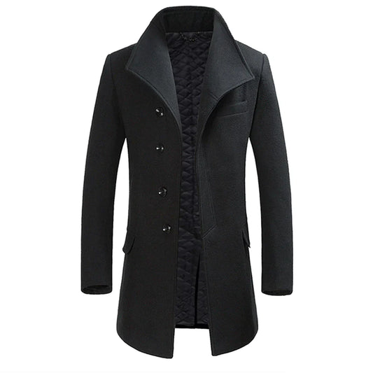 Men's Coat – Wool Blend – Tailored Fit – Quilted Lining – Classic Cut