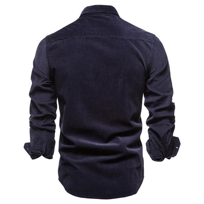 Men's Shirt - Comfortable Cotton - Slim Fit - Long Sleeve with Chest Pockets