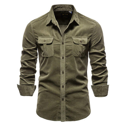 Men's Shirt - Comfortable Cotton - Slim Fit - Long Sleeve with Chest Pockets