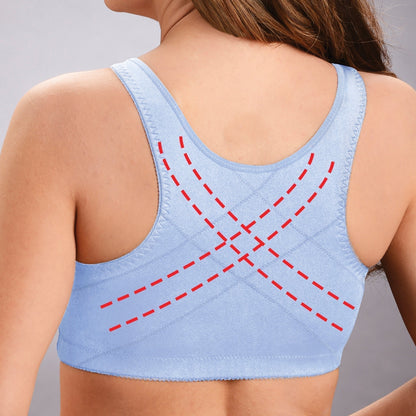 Women's Bra without Underwire – Full Support – Breathable Comfort – Front Closure – Soft Fit