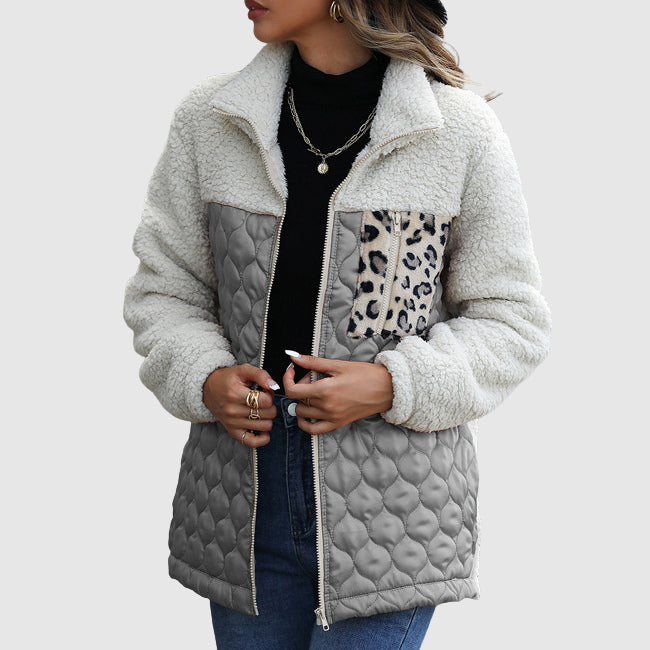 Gabriella Fleece Relaxed Fit Quilted Jacket | Patchwork Jacket