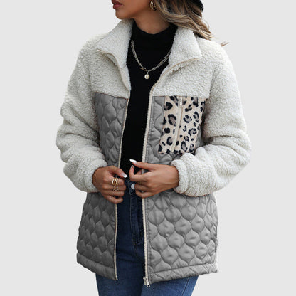 Gabriella Fleece Relaxed Fit Quilted Jacket | Patchwork Jacket