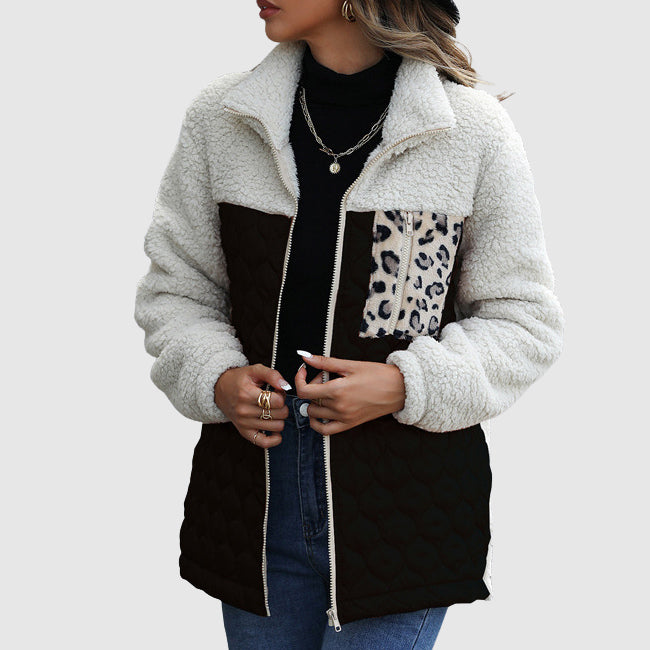 Gabriella Fleece Relaxed Fit Quilted Jacket | Patchwork Jacket