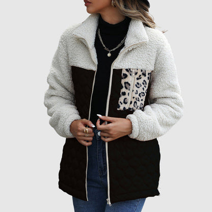 Gabriella Fleece Relaxed Fit Quilted Jacket | Patchwork Jacket
