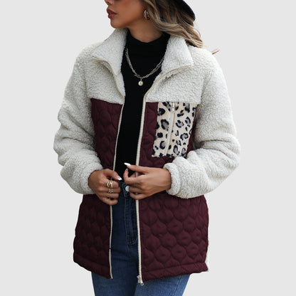 Gabriella Fleece Relaxed Fit Quilted Jacket | Patchwork Jacket