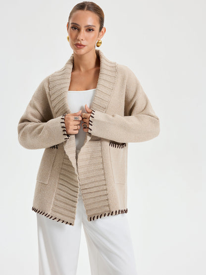 Angela Oversized Cardigan | Shawl Collar Belted Cardigan
